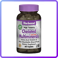 Хелатные Мультиминералы без Железа Bluebonnet Nutrition Albion Chelated Multiminerals 60 капсул (470260)