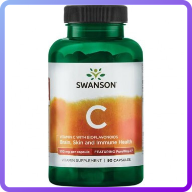 Вітаміни Swanson Vitamin C with Bioflavonoids Featuring PureWay-C 500 мг 90 капс (346838)