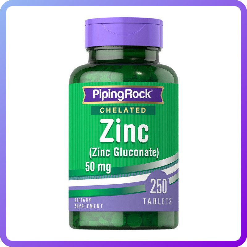 Вітаміни і мінерали PipingRock Zink Gluconate 50 мг 250 таб (345818)