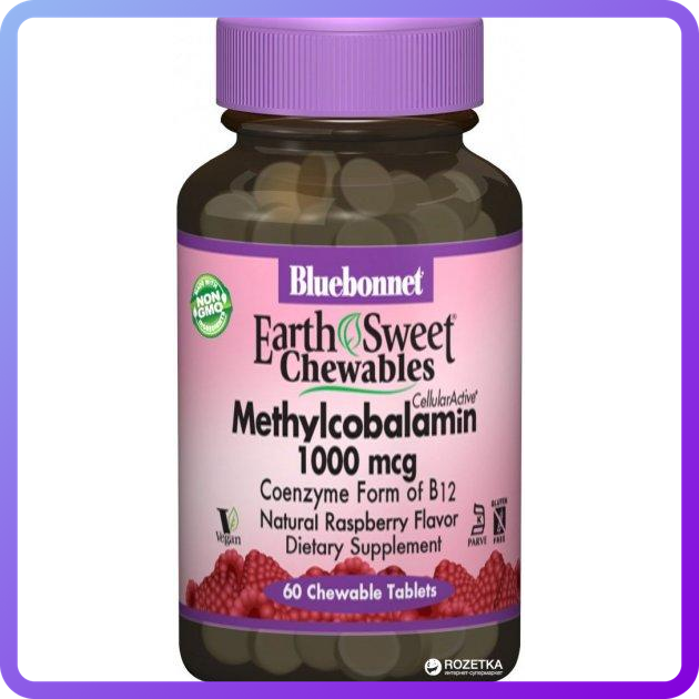 Метилкобаламін (В12) Bluebonnet Nutrition Methylcobalamin В12 1000 мкг 60 жувальних таб (344774)