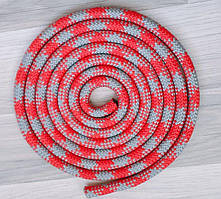 Скакалка для художньої гімнастики 3 м червоно-сріблястий T 169