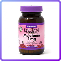 Мелатонін Bluebonnet Nutrition Melatonin 1 мг EarthSweet Малиновий Смак 120 жувальних таблето (112488)