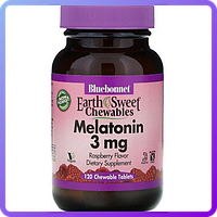 Мелатонін Bluebonnet Nutrition Melatonin 3 мг EarthSweet Малиновий Смак 120 жувальних таб (112489)