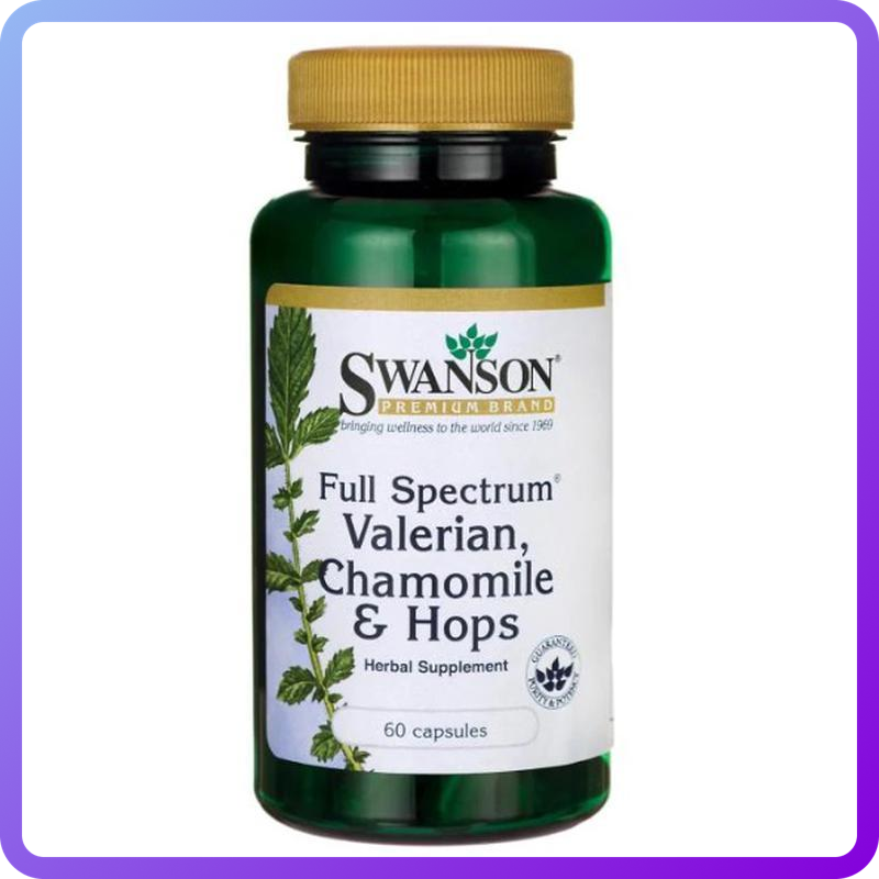 Вітаміни і мінерали Swanson Full Spectrum valera puerto catrello в Chamomile & Hops 60 капс (342417)