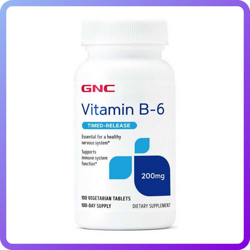 Вітаміни і мінерали GNC Vitamin B-6 Timed-Release 200 мг 100 вег.таб (345825)