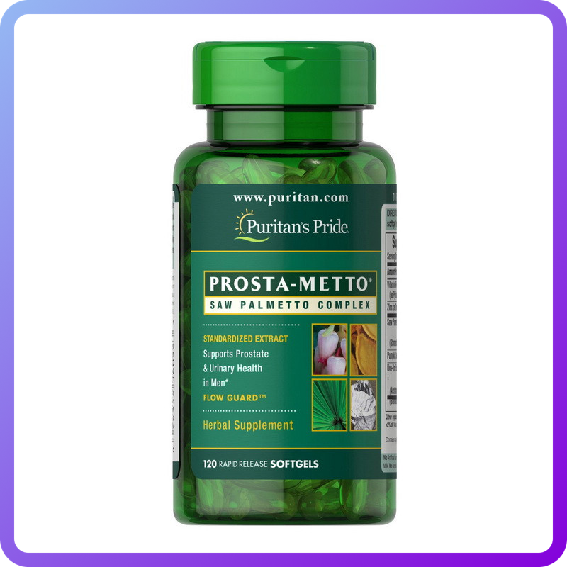 Сав Палметто для чоловіків Puritan's Pride Prosta-Metto Saw Palmetto Complex 120 гел.капс (345826)