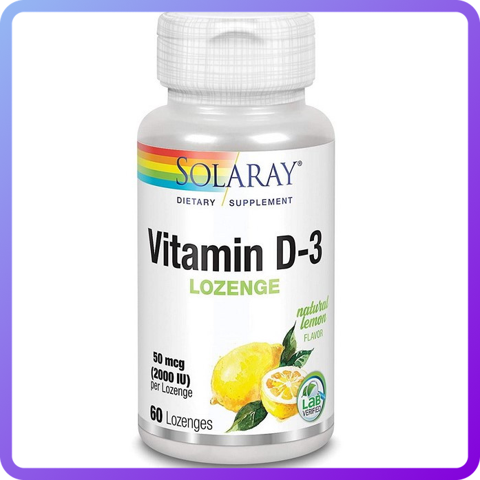 Вітаміни і мінерали Solaray Vitamin D3 2000 IU (50 мкг) 60 табл (345828)