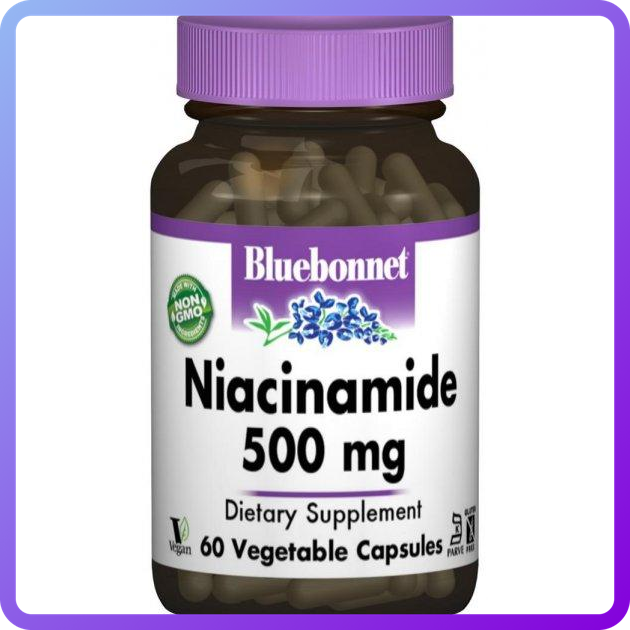 Ніацинамід (B3) Bluebonnet Nutrition Niacinamide B3 500 мг 60 гельових капсул (344794)
