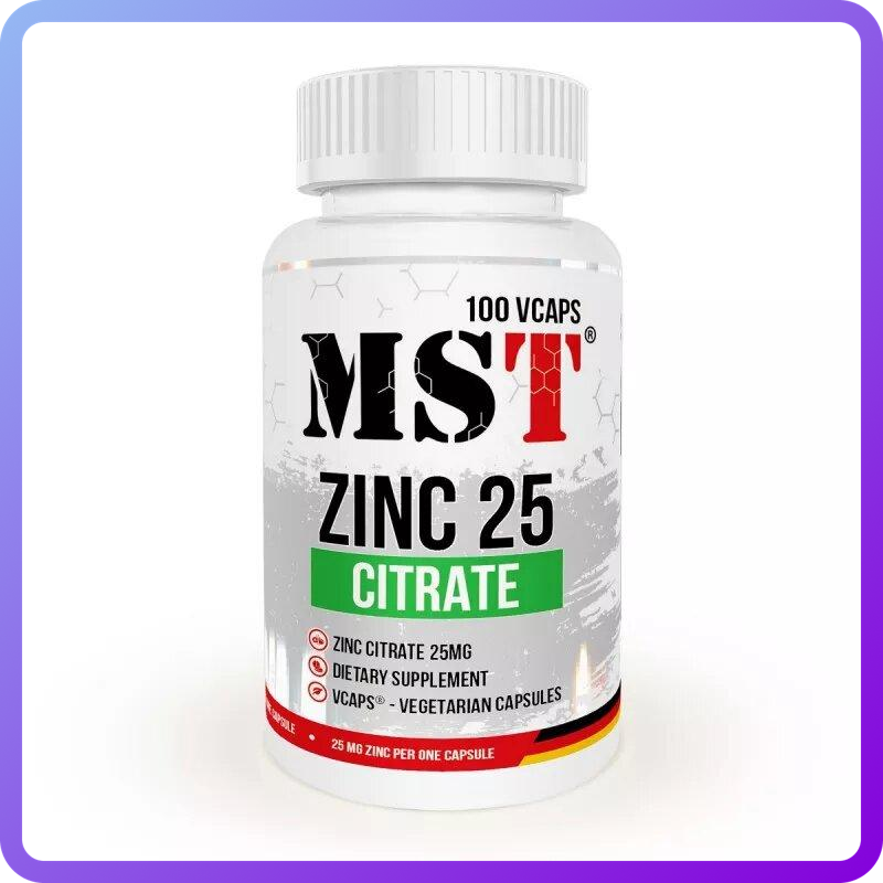 Вітаміни і мінерали MST Nutrition Zinc 25 Citrate 100 вег.капс (345837)