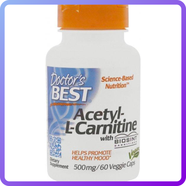 Ацетил L-Карнітин Doctor's s Best Acetyl L-Carnitine Biosint 500 мг 60 гельових капсул (344830)