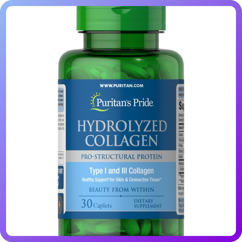 Колаген Puritan's Pride Hydrolyzed Collagen Type 1 і 3 Collagen 30 капс (346904)
