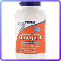 Омега-3 Now Foods Molecularly Distilled Omega-3 1000 мг 200 капсул (470341)