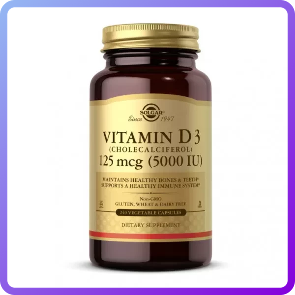 Вітаміни і мінерали Solgar Vitamin D3 5000 IU 240 вег.капс (345912)