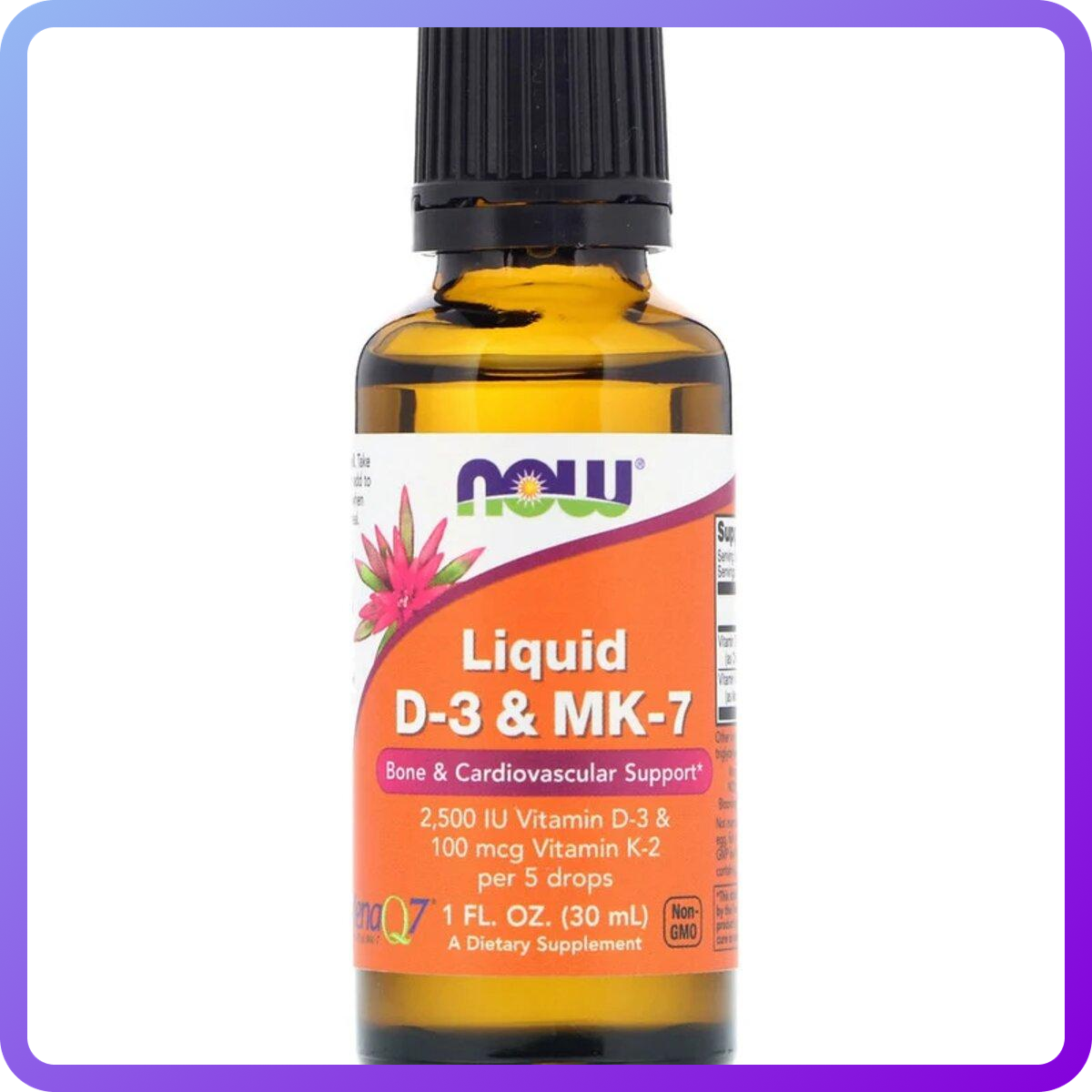 Рідкий Вітамін Now Foods Liquid D-3 & MK-7 30 мл (344876)