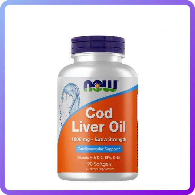 Масло Печінки Тріски Особлива Сила Now Foods Cod Liver Oil 1000 мг 90 м'яких капсул (344886)