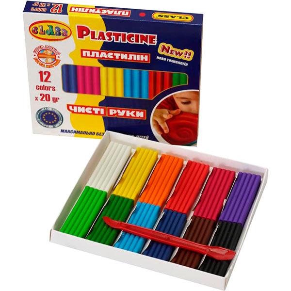 Пластилін Class Чисті руки Maxi 12 кольорів 240г (7646C), фото 1