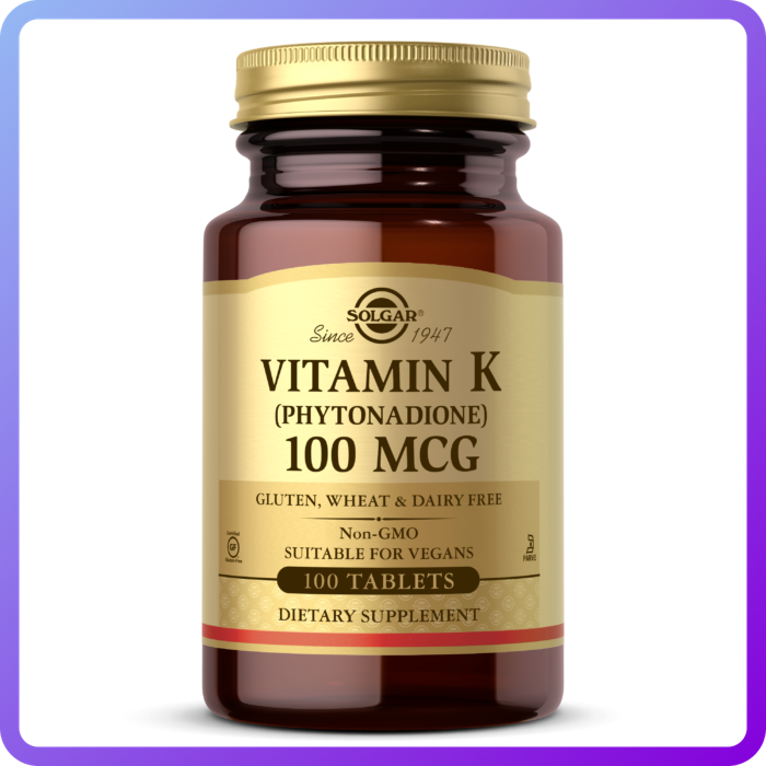 Вітаміни і мінерали Solgar Vitamin K 100 мкг (phytonadione) 100 таб (345951)
