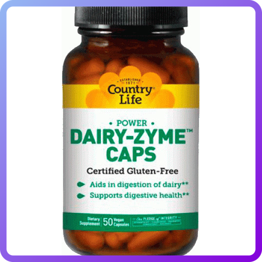 Молочні ферменти для травлення Country Life Dairy-Zyme 50 капс (346979)