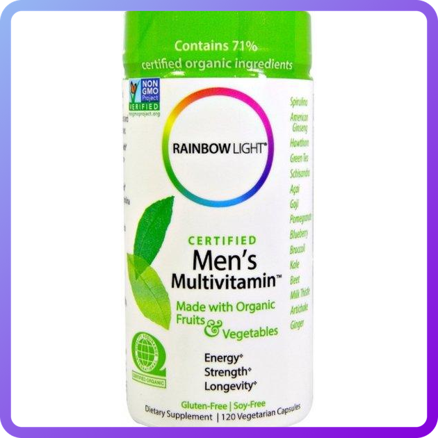 Чоловічі Мультивітаміни Rainbow Light men's multivitamin 120 вегетаріанських капсул (344942)