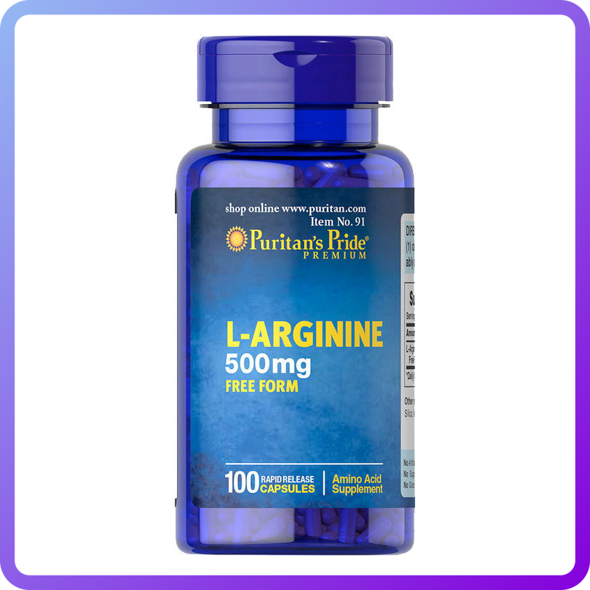 Амінокислоти Puritans Pride L-Arginine 500 мг 100 капс (343637)