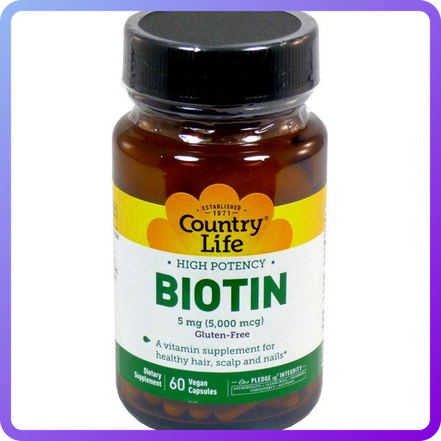 Біотин Country Life Biotin 5000 мкг 60 капс (347026)