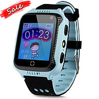 Детские умные смарт часы телефон Smart baby watch Q529 GPS с камерой прослушкой для детей c трекером Голубой