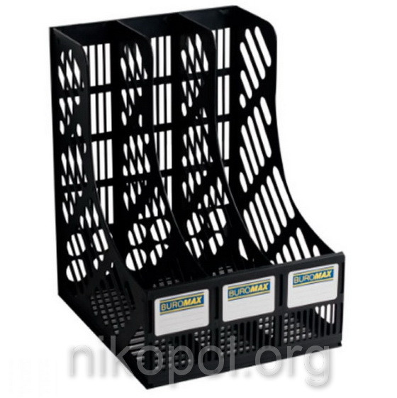 Лоток вертикальний на 3 відділення BuroMAX ВМ6100 чорний