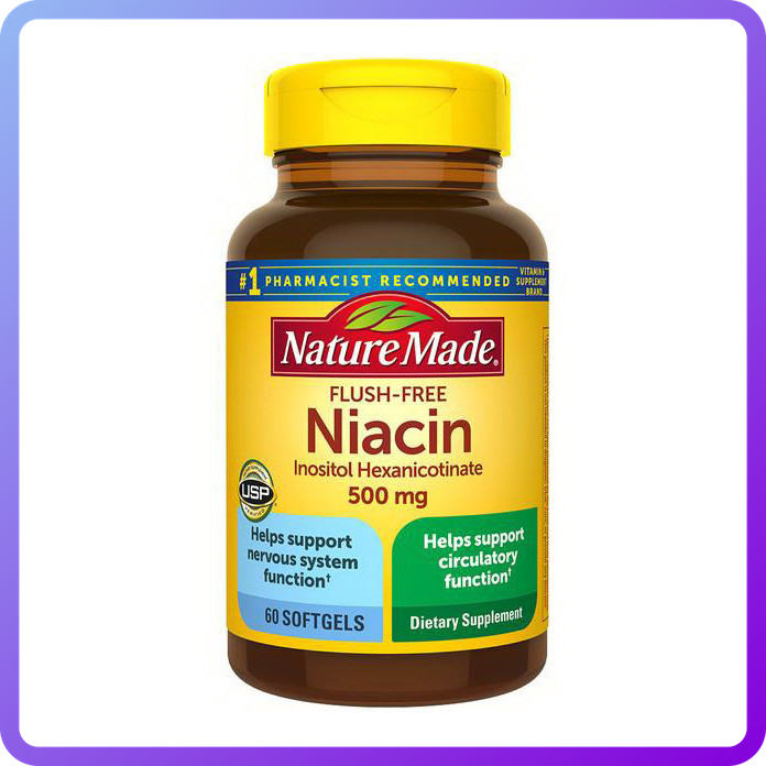 Вітаміни і мінерали Nature Made Niacin 500 мг 60 гел.капс (346011)