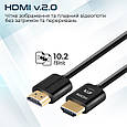 Кабель Promate ProLink4K2-150 HDMI/HDMI v2.0 UltraHD-4K 60 Гц 1.5 м Black (Уцінка) (ch_prolink4k2-150.black), фото 3