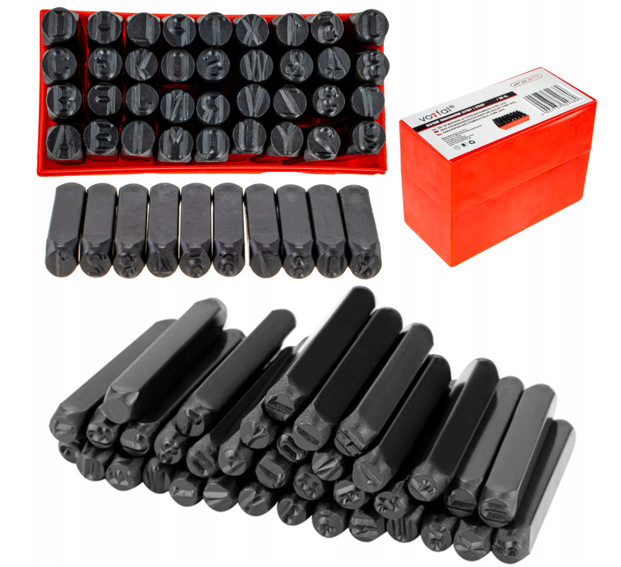 Клейма букв + цифрові 8мм 36шт Vorfal V07772