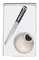 Набор подарочный "Crystal" :ручка шариковая .+крючек для сумки ( черный ) Langres Crystal