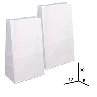 Пакети паперові білі розмір 17х5х30 100 штук