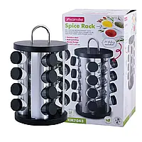 Набір ємностей для спецій на круглій підставці 16 шт. Kamille