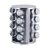 Набір ємностей для спецій на круглій підставці 16 шт. Kamille, фото 3