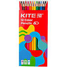 Олівці кольорові тригранні Kite Fantasy K22-053-2, 12 кольорів, фото 3