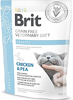 Беззерновой корм для кошек для снижения веса с курицей Brit GF Veterinary Diet Obesity 400 г