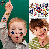 Дитячі татуювання Сонек Sonic Heroes Tattoo Set, фото 3