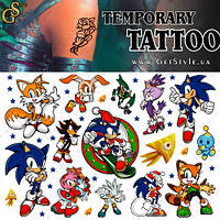 Дитячі татуювання Сонек Sonic Heroes Tattoo Set