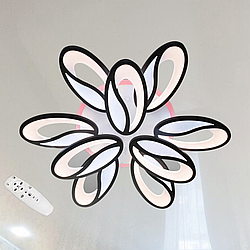 Яскрава Led люстра стельова Diasha 150W до 25 кв.м колір Чорний 8090/6+3BK 3color