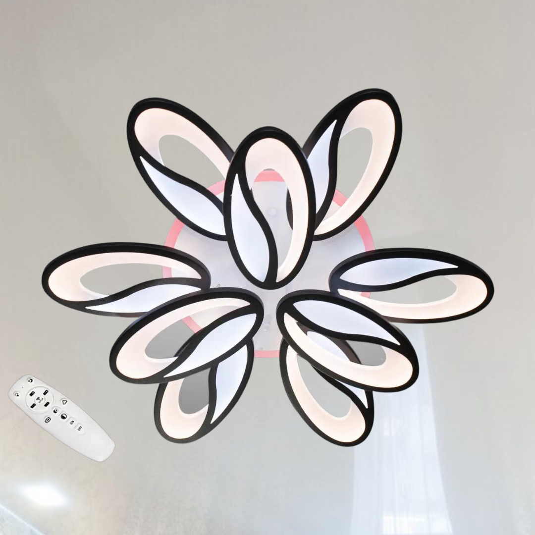 Яскрава Led люстра стельова Diasha 150W до 25 кв.м колір Чорний 8090/6+3BK 3color