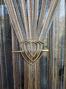 Шпилька для штор ниток трикутна золотиста двосторонній матовая/глянсова міцний пластик