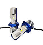 Світлодіодні Led Лампи H4 з лінзою LED міні лінзи H4 - 8000Lm - 6000K ближній/дальній - Рік гарантії, фото 6