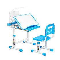 Зростаючя дитяча парта і стілець + настільна лампа Cubby Vanda Blue блакитний для школяра дошкільника хлопчика, фото 5