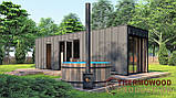 Каркасна баня 8,0х2,5м High-Tech Sauna 07 під ключ у сучасному стилі хай-тек від виробника ThermoWood, фото 4