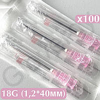 Иглы инъекционные 18G (1,2x40 мм) ALEXPHARM одноразовые стерильные, 100 шт.