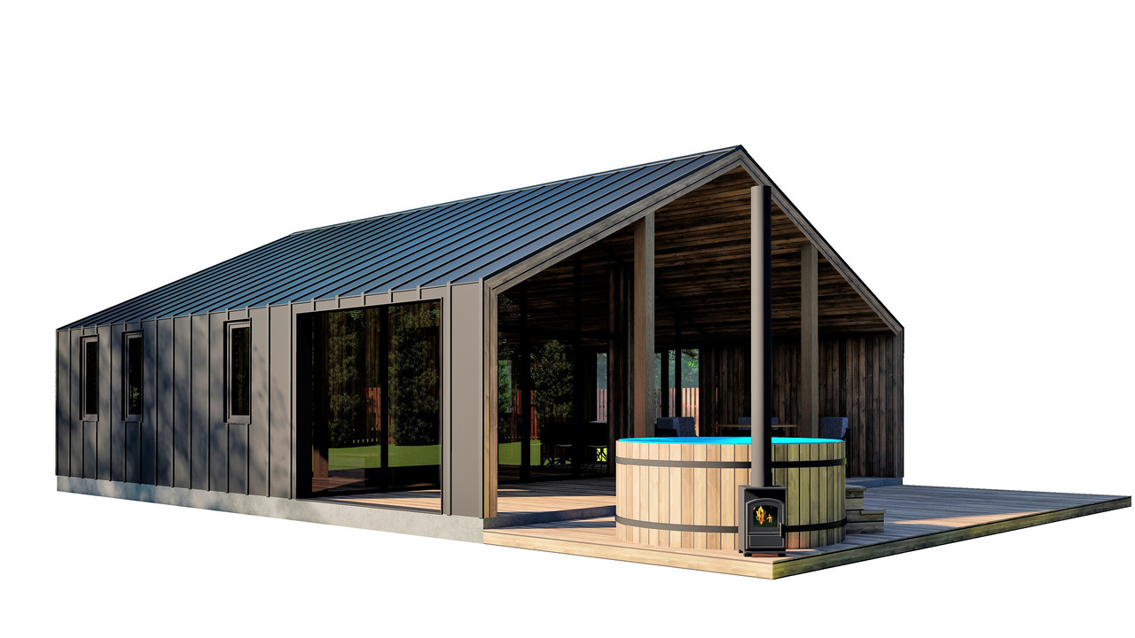 Барнхаус з банею 9,2х8,0м Sauna Barn House 03 від виробника ThermoWood Production