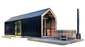 Барнхаус з банею 11,0х2,9м Sauna Barn House 05 від виробника ThermoWood Production
