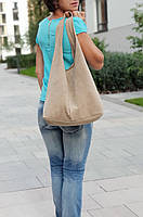 Замшевая бежевая сумка-шоппер Monica, Италия, цвета в ассортименте