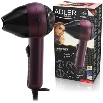 Фен Adler AD 2247 – 1400 Вт, 2 швидкості, концентратор, компактний дизайн