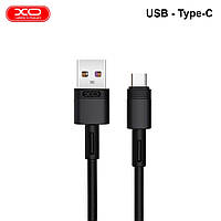 Кабель для заряджання та синхронізації USB XO NB-Q166 5A USB - Type-C 1М Чорний